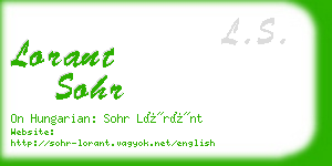lorant sohr business card